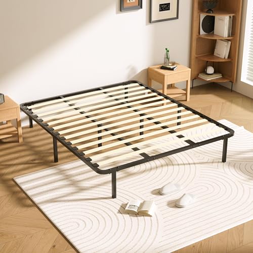 DEWINNER Rete Letto Matrimoniale 160x190cm,Altezza 35 cm,13 Doghe in legno pioppo Ortopedica, Rete singolo con 8 Piedi,Montaggio Rapido e Facile