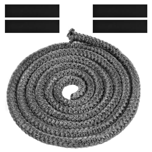 Flintronic Guarnizione per Porta Stufa, Fibra di Corda Ignifuga, Stufa a Pellet, Alta Temperatura, Nastro Isolante in Fibra, per Stufe, Tubi Di Forni, Porta del Forno, Camino(&Phi;12mm x 2.5m)