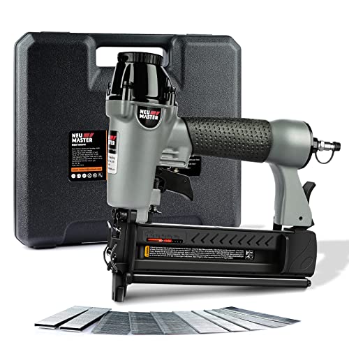 NEU MASTER Chiodatrice Pneumatica - 2 in 1 Sparachiodi Aria Pneumatica con 800 Chiodi e 200 Graffette,Graffettatrice Pneumatica con Occhiali di Protezione e Custodia in Plastica Portatile