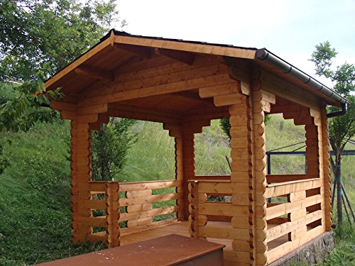 DEKALUX Gazebo in legno 3x3 (spessore pareti 34mm)