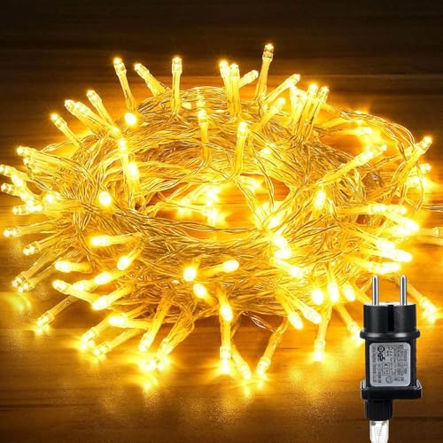 Hoteril Luci Natale Esterno, 10M 80 LEDs Luci Albero di Natale Impermeabile, Lucine da Esterno Giardino per Adatto a Giardino, Feste, Natale, Natalizie Albero, Nozze