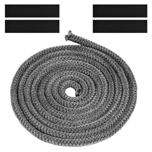 Flintronic Guarnizione per Porta Stufa, Fibra di Corda Ignifuga, Stufa a Pellet, Alta Temperatura, Nastro Isolante in Fibra, per Stufe, Tubi Di Forni, Porta del Forno, Camino(&Phi;6mm x 3m)