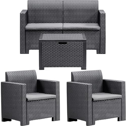 BICA 9067.4 Set Nebraska 2 Salottini, Antracite, 281 X 155 X 79 Cm