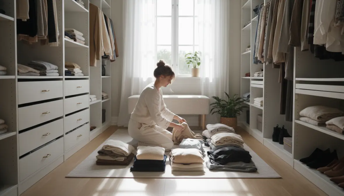 Decluttering armadio per creare un guardaroba minimalista organizzato