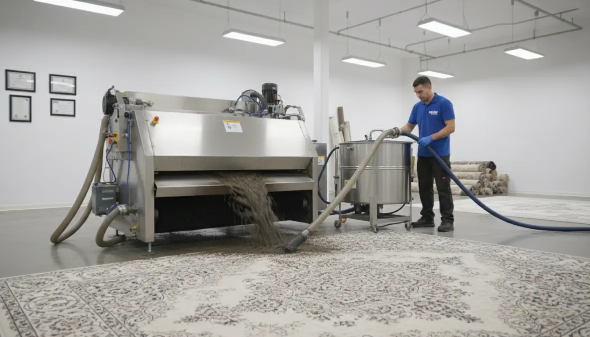 Pulizia tappeti professionali con attrezzature specializzate per lavaggio