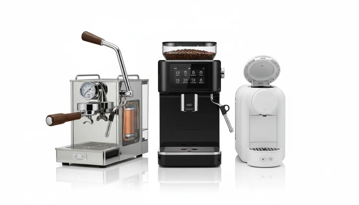 Confronto tra diverse tipologie di macchine da caffè: manuale, automatica e capsule