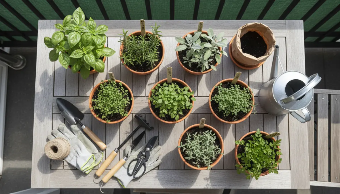Come coltivare piante aromatiche in vaso sul balcone con gli strumenti giusti