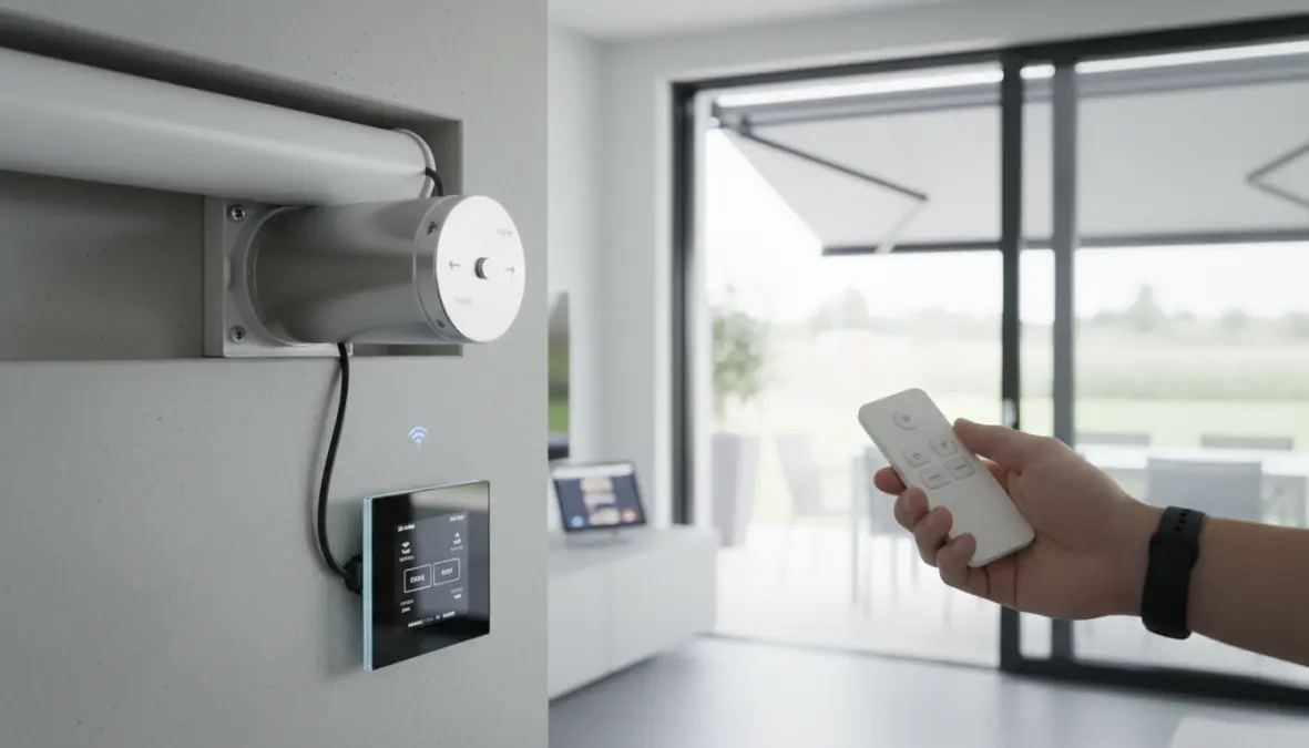 Motore elettrico per tende da sole con telecomando e sistema di automazione