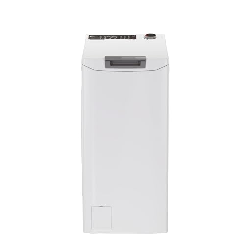 Hoover H-WASH 500 Lavatrice 7 Kg, Libera Installazione, Carica dall'Alto, Classe A, 1400 Giri, App hOn, Intelligenza Artificiale, Vapore, AxLxP 86x41x60 cm, Bianca - THOS476TM5-S