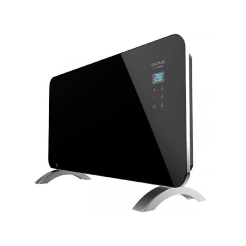 Cecotec Radiatore elettrico a basso consumo Ready Warm 6720 Crystal Connection. Wifi, 1500 W, termostato regolabile, timer, supporto da pavimento, protezione contro il surriscaldamento, nero