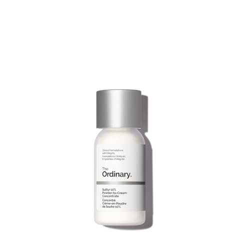 The Ordinary Sulfur 10% Powder-to-Cream Concentrate, Concentrato in Polvere-in-Crema per il trattamento localizzato dell'acne, riduce le dimensioni dei brufoli e il rossore delle Imperfezioni, 5g