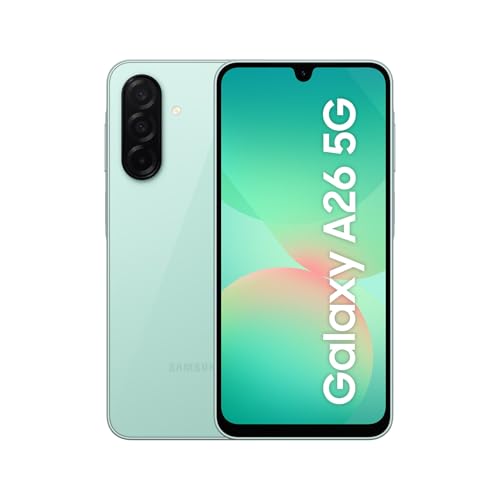 Samsung Galaxy A26 5G, Smartphone con Funzioni intelligenti, 3 anni di Garanzia del produttore, Display Super AMOLED 6.7&rdquo;, 6GB RAM, 128GB, 5.000 mAh, memoria espandibile, Mint [Versione Italiana]