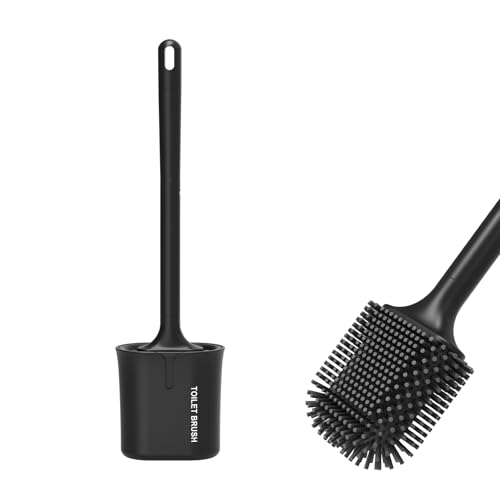 Ibergrif M34156B Scopino Bagno WC Silicone, Spazzolone Bagno WC, Nero