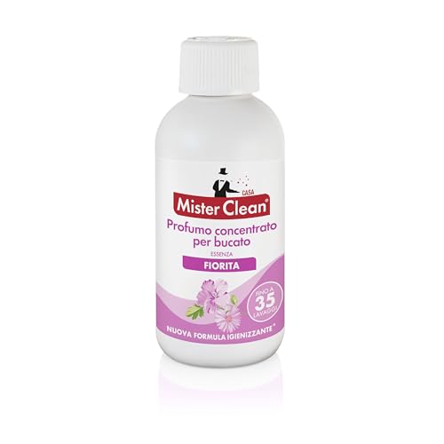Mister Clean, Profumo Concentrato per Bucato Essenza Fiorita 250 ml, Fragranza Floreale intensa e Duratura per il Bucato, fino a 35 lavaggi
