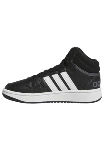 adidas Unisex - Bambini Hoops Mid Shoes, Core Black / Cloud White / Grey Six, 35 1/2 EU