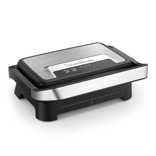 Moulinex Inicio Compact, Grill per Panini & Grill, Piastre per la Cottura Antiaderenti, Facile da Pulire, Facile da Riporre, GI270D10