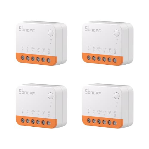 SONOFF MINI R4 4PCS WiFi Smart Switch 2-Way, Interruttore intelligente DIY, modalit&agrave; rel&egrave; staccabile, WiFi 2.4G, controllo APP, Funziona con Alexa, Google Home Assistant, controllo remoto eWeLink
