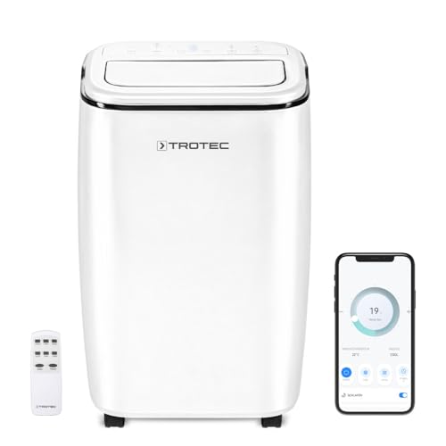 TROTEC Climatizzatore mobile PAC 3501 S WiFi - 3 in 1 Raffreddamento, Ventilazione, Deumidificazione - 3,5 kW, 12.000 BTU/h, 3 livelli di ventilazione, telecomando, timer, modalit&agrave; notturna