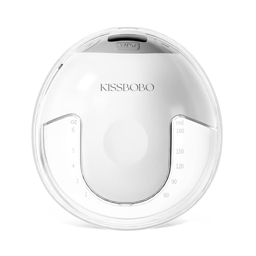 KISSBOBO K5 Tiralatte elettrico, 4 modalità, 19 livelli, senza mani, forte potenza di aspirazione 280 mmHg, aiuta le mamme a produrre più latte(1 pezzo/Bianco)
