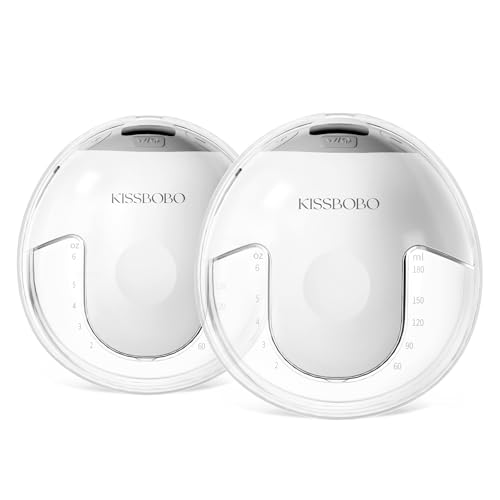 KISSBOBO K5 Tiralatte elettrico doppio,19 livelli 4 modalità, 280 mmHg forte potenza di aspirazione tiralatte a mani libere, indolore estrae latte materno elettrico(Bianco 2 pezzi)