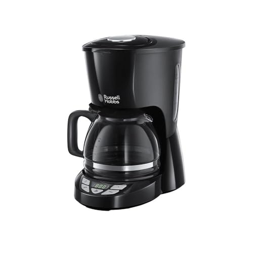 Russell Hobbs Macchina Caff&egrave; Americano - Timer Digitale, Con Filtro per Estrazione e Aroma Ottimali - Max 10 tazze; Caraffa in Vetro da 1.25 L; Piastra riscaldante; Antigoccia; TexturePlus 22620-56