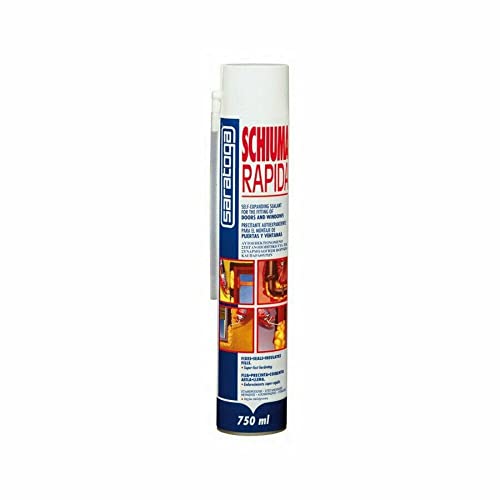 Saratoga schiuma RAPIDA poliuretanica autoespandente uso manuale 750ml = 40lt fissa sigilla coibenta isola riempie