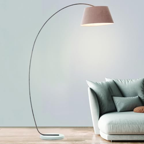 Lightbox Lampada da terra paralume decorativo in tessuto - 196 cm di altezza x 50 cm di larghezza - lampada da terra ad arco con interruttore a pedale e testa girevole - attacco E27 - in