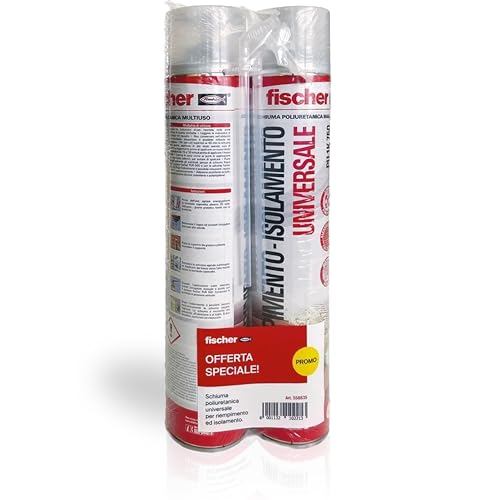 Fischer Schiuma Espansa Bi-Pack PU 1K 750, Poliuretanica, Universale, Manuale, Erogatore incluso