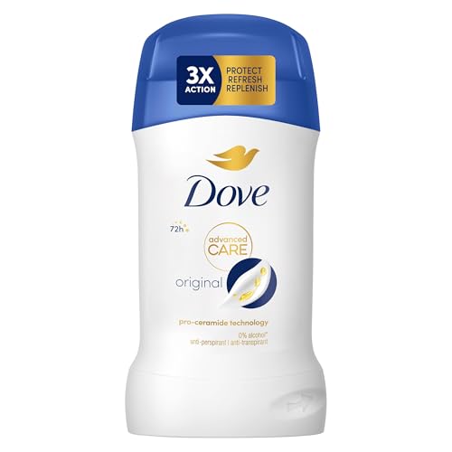 Dove Deodorante Stick Original, Deodorante Antitraspirante in Stick, Protezione Fino a 72 Ore, con Pro-Ceramide Technology e Ingredienti Idratanti, Deodorante Uomo e Donna, 50ml