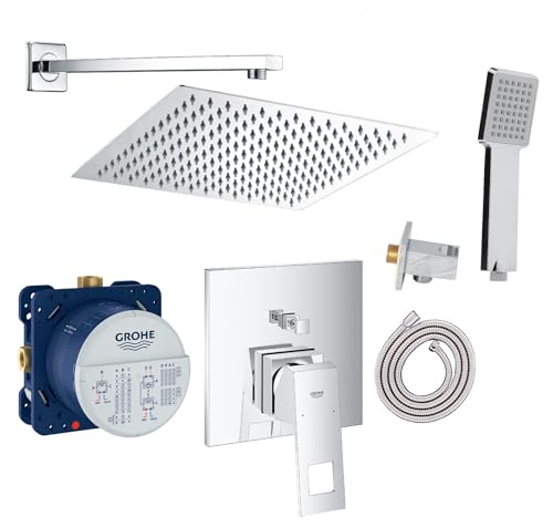 Vanvilla Grohe Eurocube GE101 - Sistema doccia a incasso con miscelatore monocomando e funzionalit&agrave; doccia a pioggia