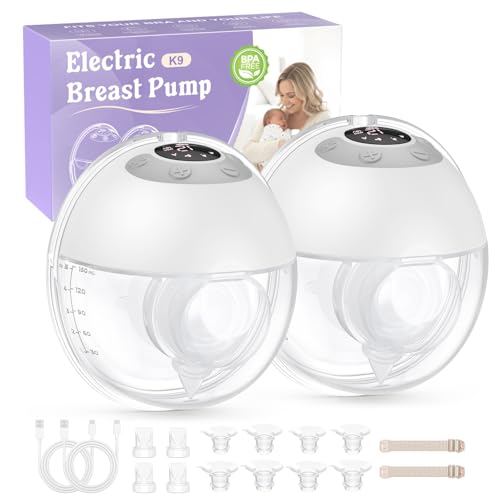 Haokoo Tiralatte Elettrico Indossabile Senza Mani - Tutto in Uno Tira Latte Neonati Elettrico per Uso Quotidiano e Lavoro, Senza BPA, 4 Modalità 12 Livelli, Flange 17/19/21/24/27 mm, 2 Pezzi