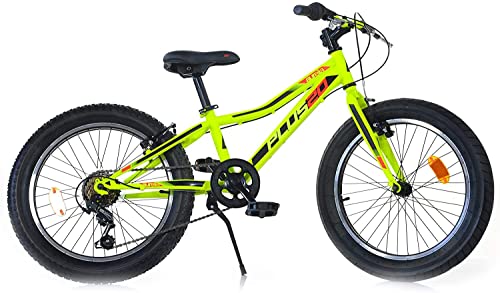 Bicicletta Fat-Bike Ragazzo 20" 6V Aurelia MTB Plus Gialla