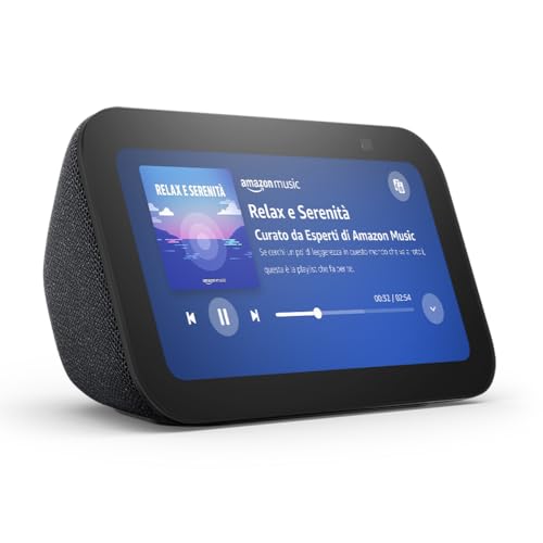 Echo Show 5 (Ultimo modello) | Schermo touch intelligente e compatto: controllo della Casa Intelligente e molto altro | Antracite, con Accesso Anticipato ad Alexa+