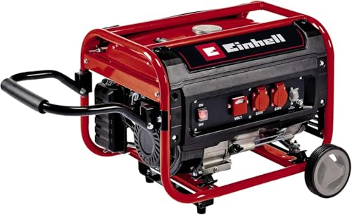 Einhell TC-PG 35/E5 Generatore di corrente a benzina ((benzina, motore 4 tempi, max 3100 W, motore a 4 tempi a basse emissioni, 2 prese da 230 V, funzione AVR)