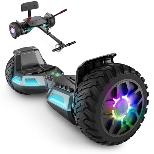 Scooter con seduta, 8,5" Hoverboard Go Kart Combo con luci LED colorate e Bluetooth, per bambini ragazzi ragazze adulti di tutte le et&agrave;