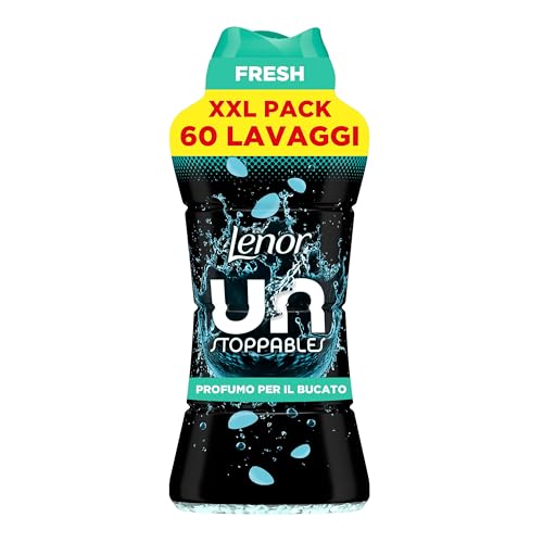 Lenor Profumatore Bucato Perle Profumate Lavatrice, MAXI FORMATO Unstoppables Fresh, XXL PACK 735g, Il Profumo Per Il Bucato Che Diffonde Un Fresco Profumo Che Dura a Lungo