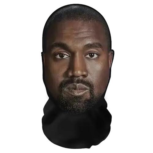 Aristo Solutions Maschera integrale realistica ispirata a Kanye West, con stampa 3D, traspirante, leggera e confortevole, per cosplay, feste, Halloween, carnevale e altri eventi