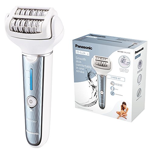 Panasonic Es-El2A-A503 Epilatore Elettrico Wet&Dry, Ampia Testina Multidirezionale Flessibile A 90&deg;, Bianco Azzuro, &lrm;7 x 5 x 12 Cm