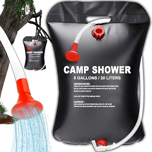 Retoo Doccia Campeggio, 20 L Borsa da Bagno Solare Campeggio, Sacca Campeggio Portatile, Borsa da Doccia da Viaggio, Energia Solare, Soffione