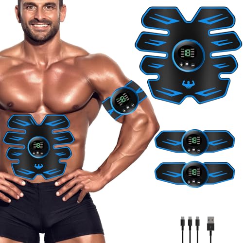 Queath Elettrostimolatore Muscolare, Cintura Elettrostimolatore per Addominali, ABS Trainer/Toner per Addome/Braccio/Vita/Gambe