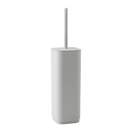 Gedy Seventy Ekopl&agrave; Scopino Bagno WC, Materiale Plastica Riciclata, Scopino WC Colore Bianco Opaco, Scopino Bagno da Appoggio con Ciuffo in Setole Nere di Nylon, Dimensioni L9xP9xH38,8cm Peso 240gr