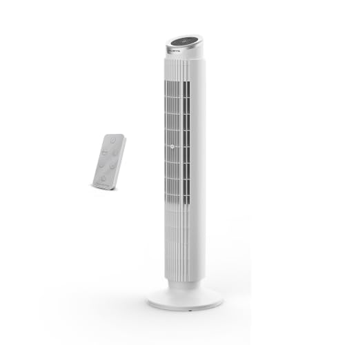 Rowenta Eole Silence Force, Ventilatore a Torre Silenzioso, Raffrescamento Intenso, 8 Velocit&agrave;, Tecnologia Effitech, Risparmio Energetico, VU7025, Colore Nero