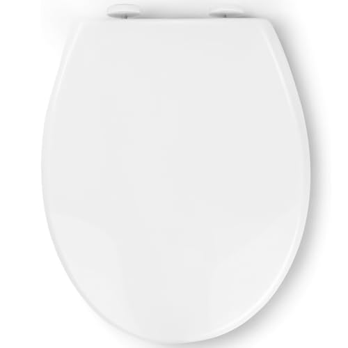 Sedile WC copriwater universal, Urea-Formaldeide Chiusura Ammortizzata tavoletta wc con Sgancio Rapido a un Pulsante
