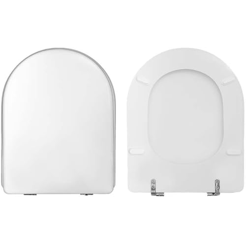 Copriwater Pozzi Ginori YDRA Come Originale Tavoletta Wc In Legno Rivestito Di Resina Poliestere Con Cerniere IN ACCIAIO INOX Asse Wc MADE IN ITALY (BIANCO CLASSICO)