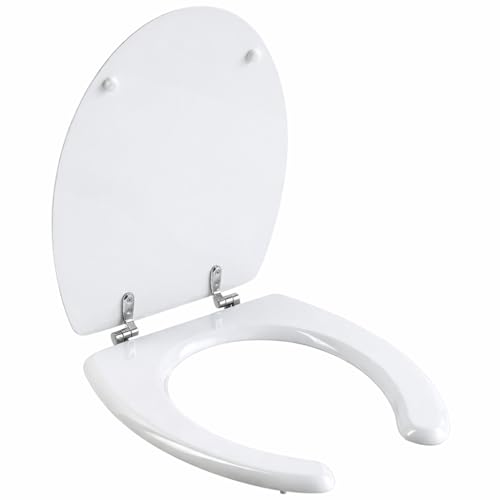Topolenashop Copriwater WC Disabili con Apertura Frontale 45x38 cm &ndash; Sedile Wc Ergonomico Universale in MDF con Cerniere Acciaio Inox, Copri Water per Anziani e Mobilit&agrave; Ridotta | 69245