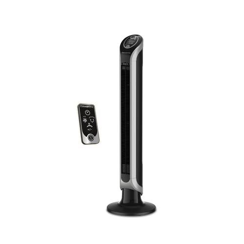 Rowenta Vu6670 Eole Infinite, Ventilatore a Torre, Timer Fino a 8 Ore, 3 Velocit&agrave;, Telecomando, Spegnimento Automatico, 40 W, Nero