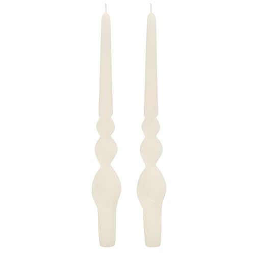 Cereria Di Giorgio - 4 Candele artigianali con spirale Voluta - Diametro 2.2 cm Altezza 30 cm - Colore Avorio - Durata 10 ore