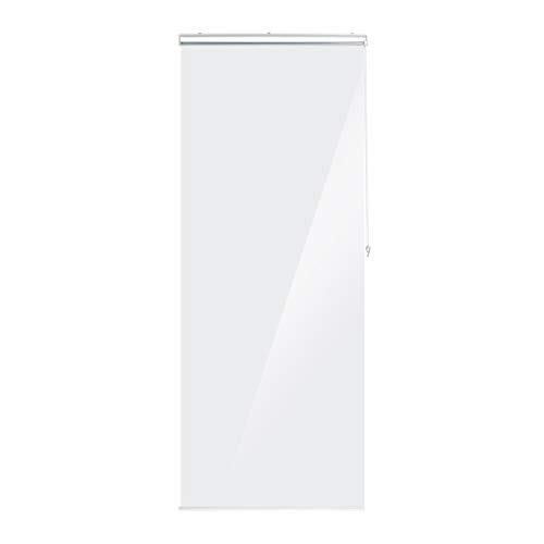 Relaxdays Tenda per Doccia Moderna, 80x240 cm, Vasca da Bagno, Idrorepellente, Montaggio a Soffitto, Rullo,Trasparente