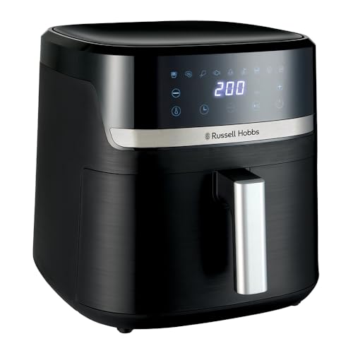 Russell Hobbs Friggitrice ad Aria XXL 8,3L, Rapida (Compatta,Silenziosa, Pizza 26 cm) Satisfry (9 Programmi, Lavastoviglie, senza Olio,Touchscreen,Arrostire, Panificare, Grigliare) 27632-56