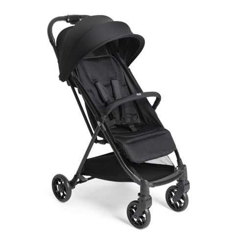 Chicco Urbino, Passeggino 0+ Mesi-22 Kg, Passeggino Leggero con Chiusura Smart e Compatta, Capotte Estensibile con Trattamenti UV50+ Antipioggia, Schienale Reclinabile e Regolabile, Poggiagambe, Nero